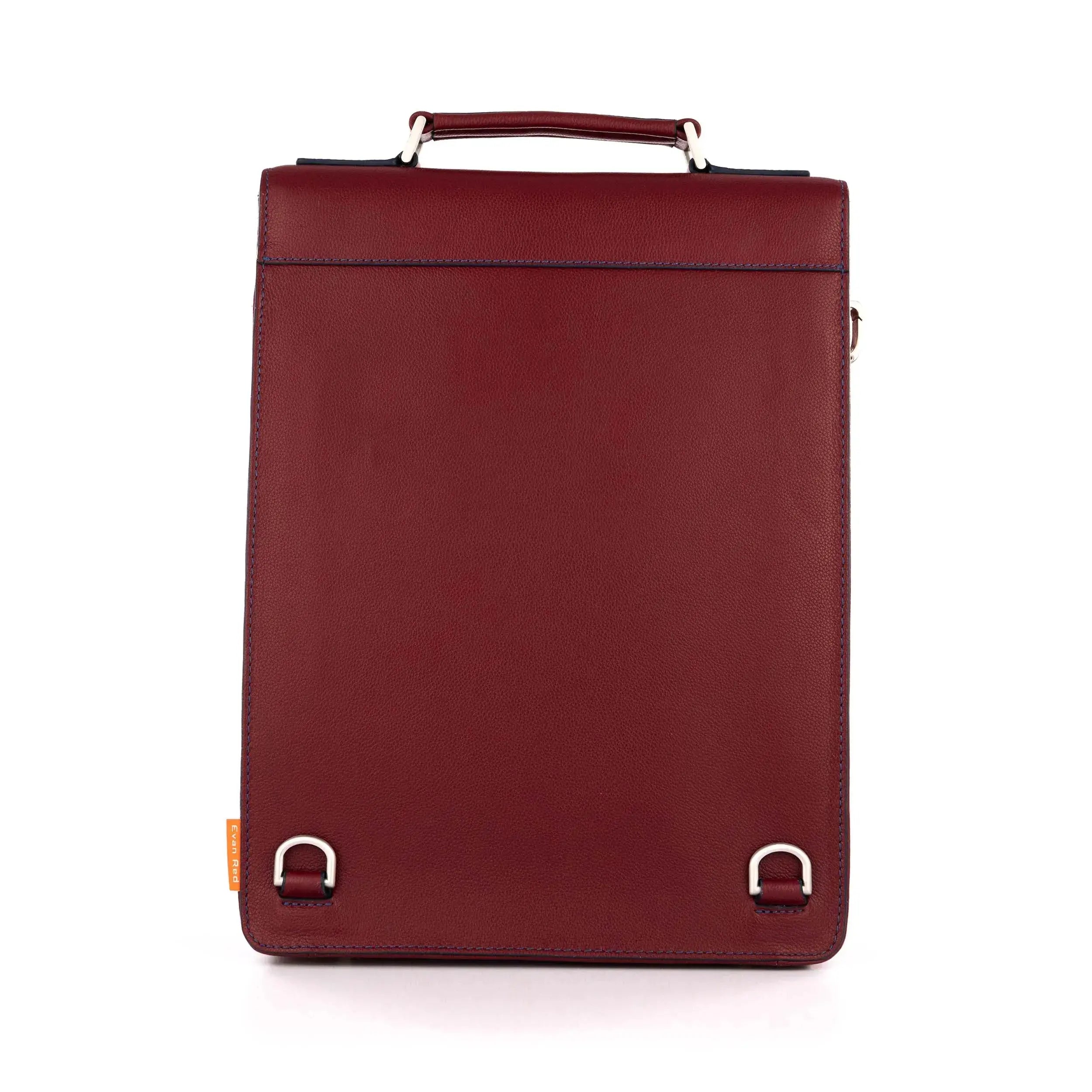 Deep Red Leather Backpack Evan Red