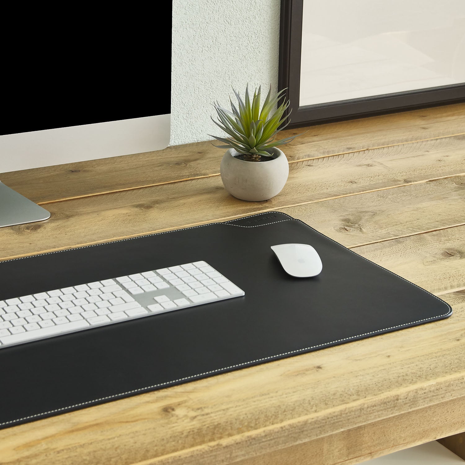 Zwarte bureau Mat